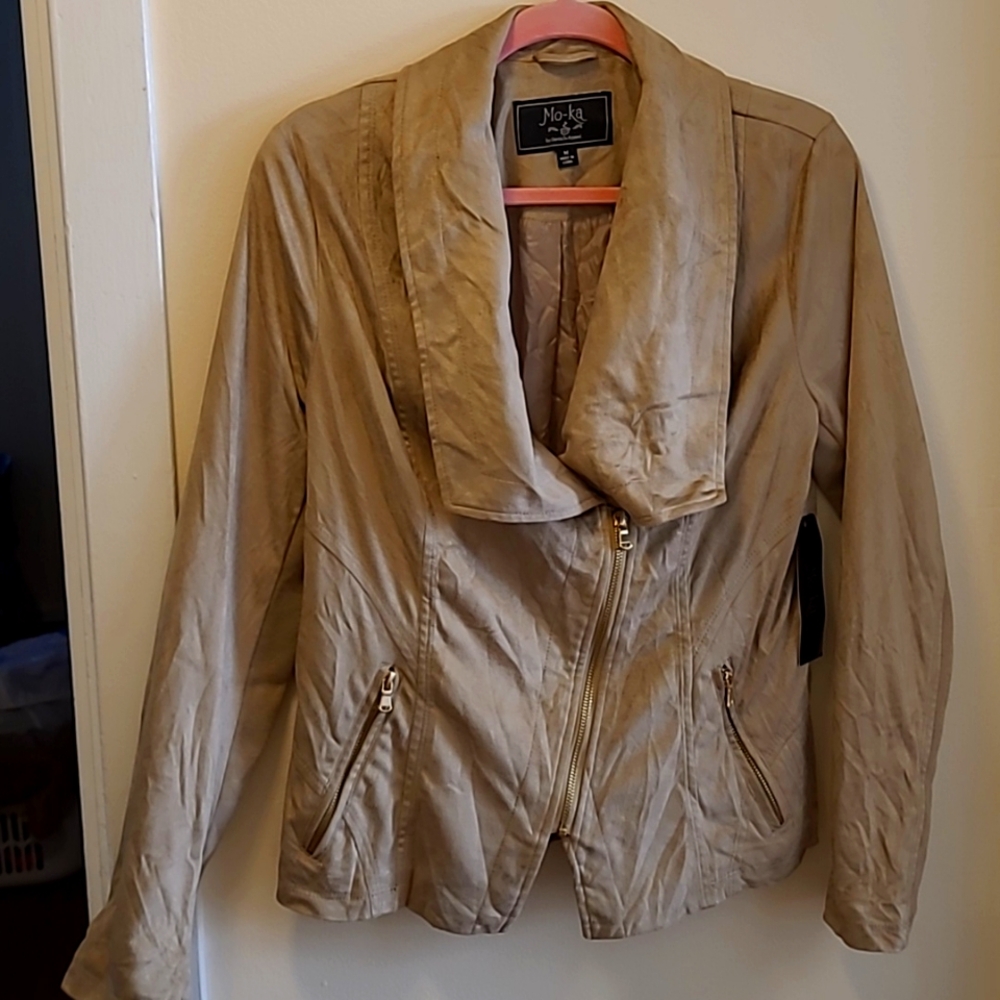 MO-KA suede zip jacket NWT sz M